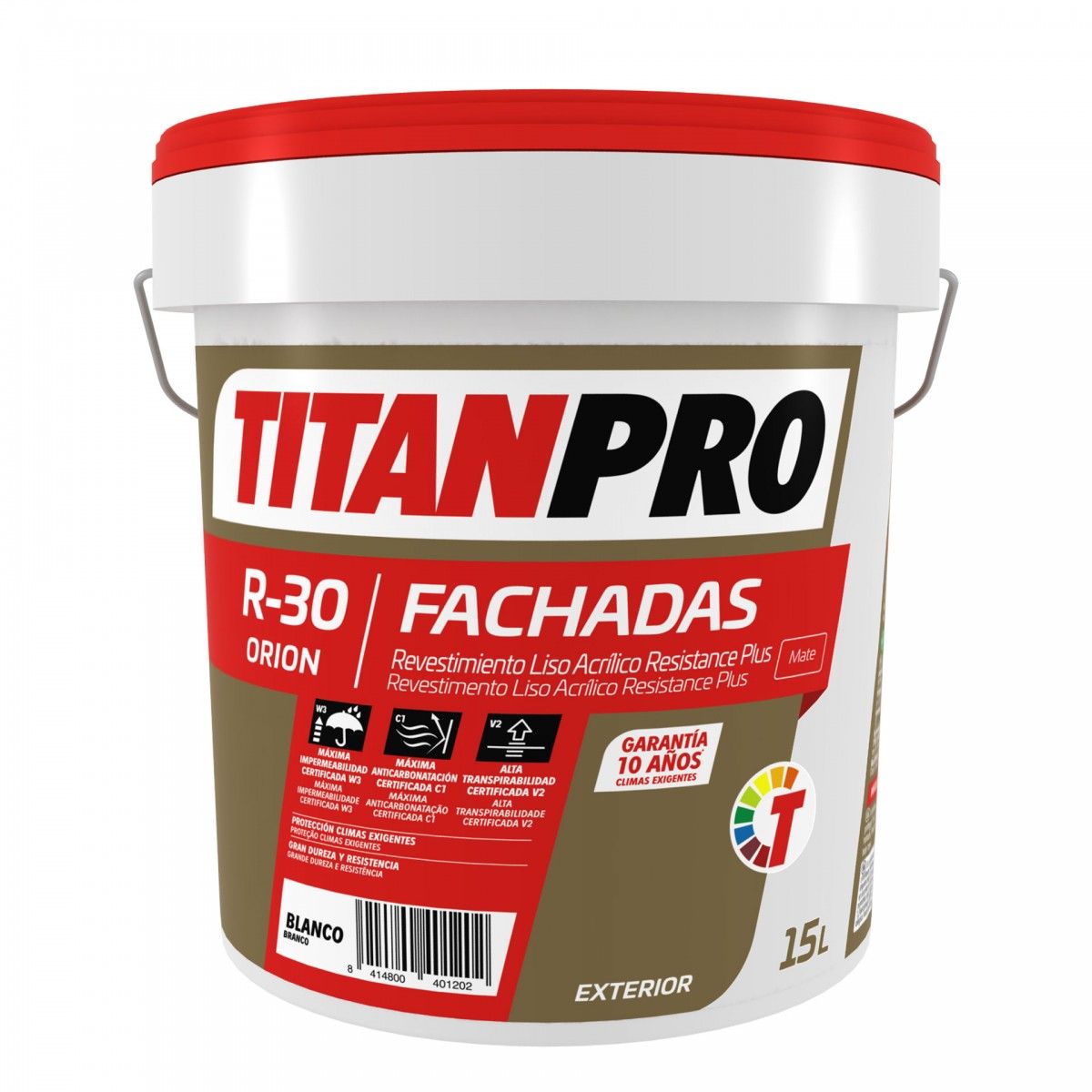 Revestimento R30 Acrílico Branco Mate 15L Titan Pro Ovarmat